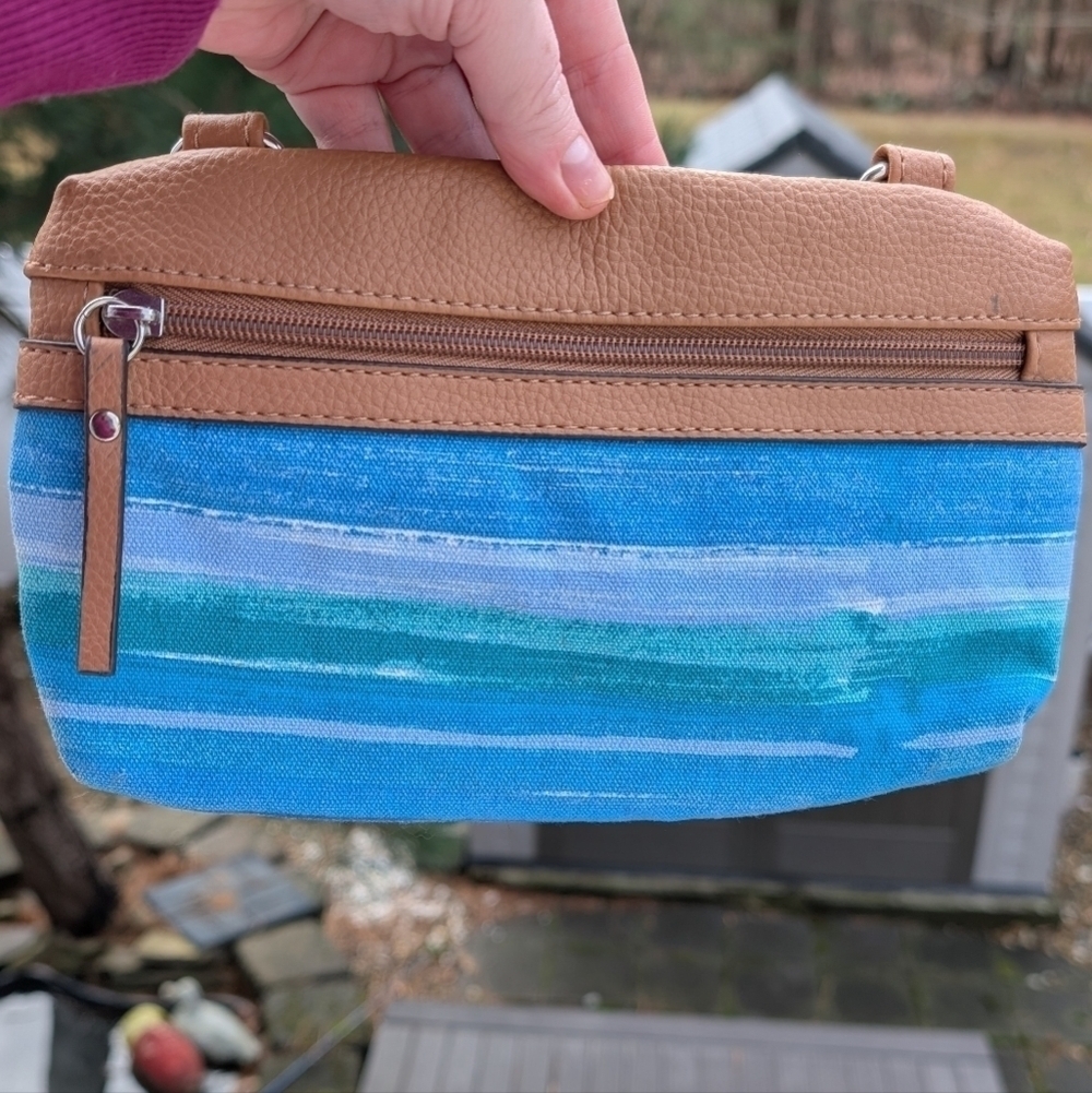 Rosetti Blue, White and Green Pouch (New)